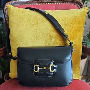 Elegant Black Leather Shoulder Bag